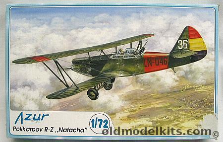 Azur 1/72 Polikarpov R-Z Natacha - Spanish Civil War Republican Air Force Albbacete Base November 1937 Or Captured Nationalist Air Force Larache Base 1939, A033 plastic model kit